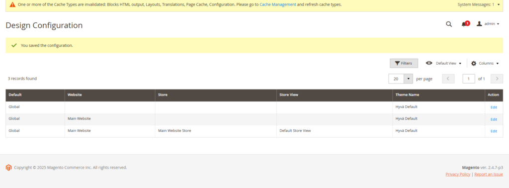 hyva theme configuration